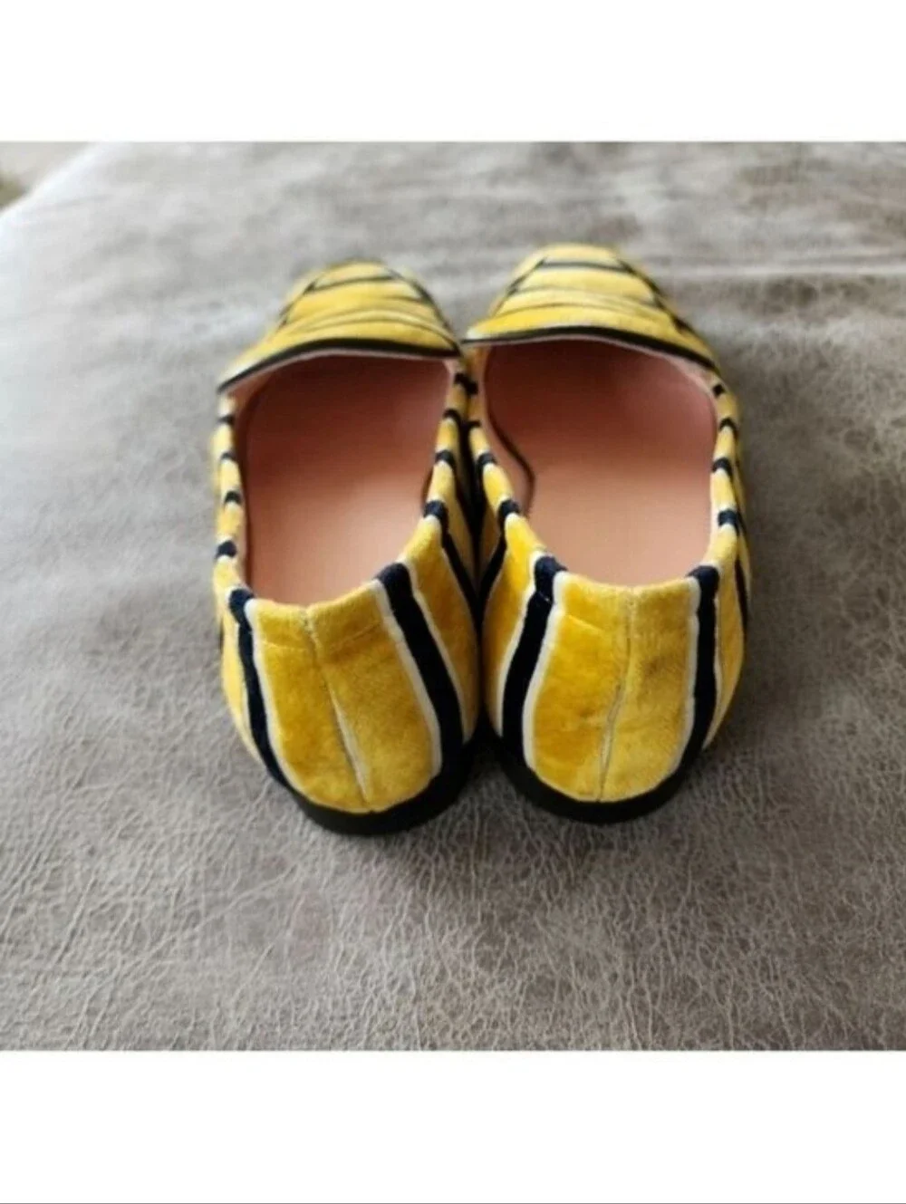 J. Crew Cecile Slippers In Striped Velvet Size 6